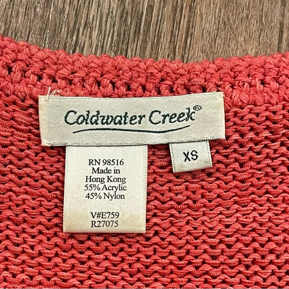 Vintage Coldwater Creek Y2k Crochet Knit Cardigan Sweater Size XS Pink Cottage - Picture 4 of 7